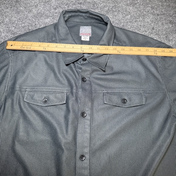 Vtg Quicksilver Y2K Black Gray Double Pocket Button‎ Up Shirt Men's 2XL - Picture 10 of 14